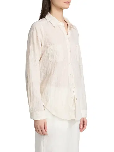 Lilly Pulitzer Women's Sea View Oxford Striped Shirt | Thumbnail 4