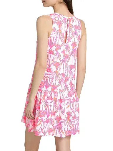 Lilly Pulitzer Women's Dixi Floral Cotton Minidress - Resort White Lovely Long Stems | Thumbnail 5