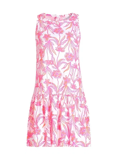 Lilly Pulitzer Women's Dixi Floral Cotton Minidress - Resort White Lovely Long Stems | Thumbnail 1