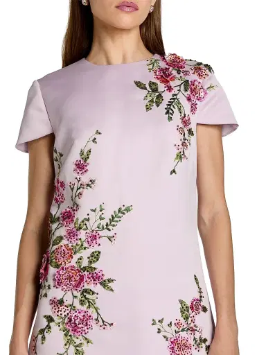 Mac Duggal Women's Embroidered Floral Satin A-Line Minidress | Thumbnail 3