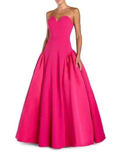 Mac Duggal Women's Crepe-Satin Strapless Gown - Hot Pink - Size 14 | Thumbnail 1 Mac Duggal Women's Crepe-Satin Strapless Gown - Hot Pink - Size 14 | Thumbnail 1