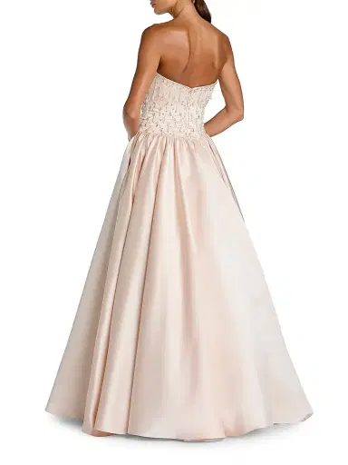 Mac Duggal Women's Embellished Satin Strapless Ball Gown - Porcelain - Size 14 | Thumbnail 2 Mac Duggal Women's Embellished Satin Strapless Ball Gown - Porcelain - Size 14 | Thumbnail 2