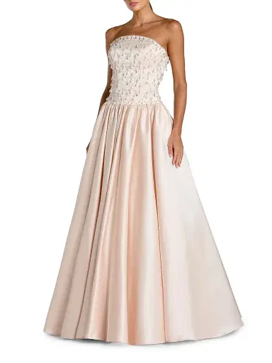 Mac Duggal Women's Embellished Satin Strapless Ball Gown - Porcelain - Size 14 | Thumbnail 1 Mac Duggal Women's Embellished Satin Strapless Ball Gown - Porcelain - Size 14 | Thumbnail 1