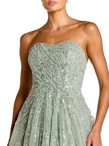 Mac Duggal Women's Embellished Mesh Strapless Ball Gown - Seafoam - Size 12 | Thumbnail 3 Mac Duggal Women's Embellished Mesh Strapless Ball Gown - Seafoam - Size 12 | Thumbnail 3