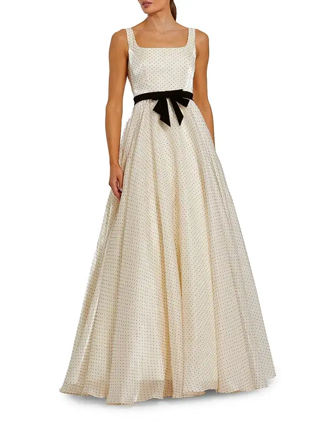 Mac Duggal Women's Polka Dot Organza Fit & Flare Ball Gown -