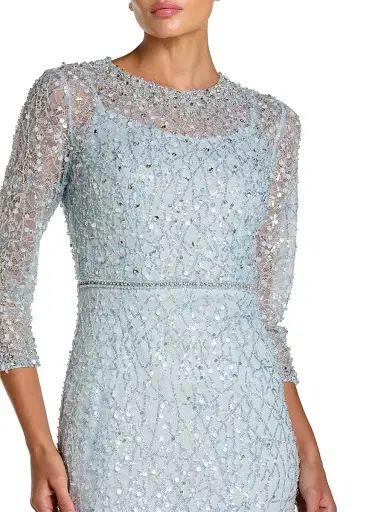 Mac Duggal Women's Embellished Lace Column Gown - Powder Blue - Size 14 | Thumbnail 3 Mac Duggal Women's Embellished Lace Column Gown - Powder Blue - Size 14 | Thumbnail 3