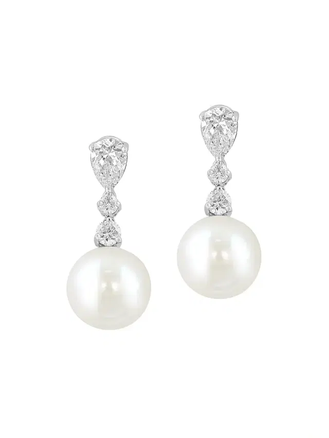Women's 18K White Gold & 1.28 TCW Lab-Grown Diamond Drop Earrings - White Gold