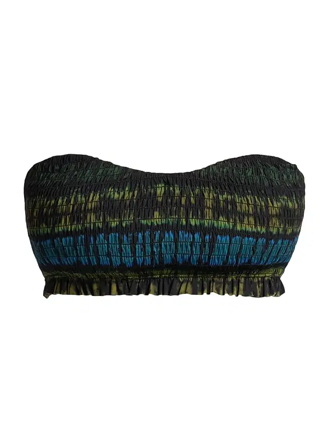 Women's Marseille Smocked Bikini Top - Lagoon