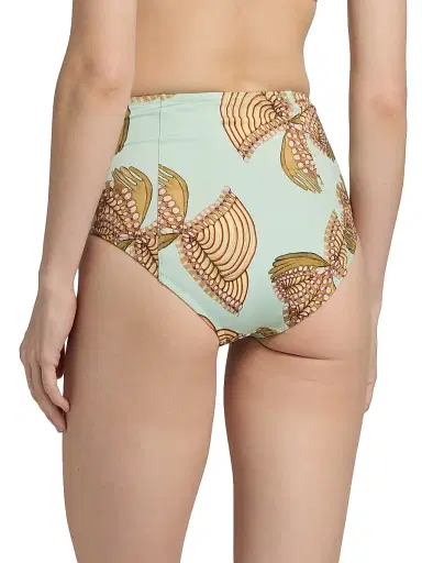 Ulla Johnson Women's Zahara High-Waisted Bikini Bottom - Water Blossoms - Size Large | Thumbnail 4