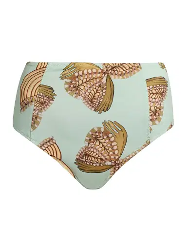 Ulla Johnson Women's Zahara High-Waisted Bikini Bottom - Water Blossoms - Size Large | Thumbnail 1
