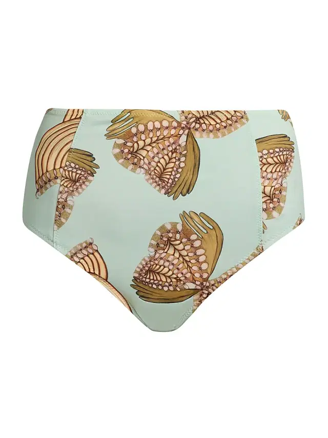 Women's Zahara High-Waisted Bikini Bottom - Water Blossoms