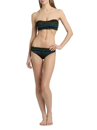 Ulla Johnson Women's Marseille Smocked Bikini Bottom - Lagoon - Size XL | Thumbnail 2 Ulla Johnson Women's Marseille Smocked Bikini Bottom - Lagoon - Size XL | Thumbnail 2
