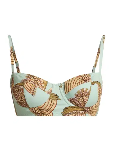 Ulla Johnson Women's Zahara Bra Cup Bikini Top - Water Blossoms - Size Large | Thumbnail 1 Ulla Johnson Women's Zahara Bra Cup Bikini Top - Water Blossoms - Size Large | Thumbnail 1