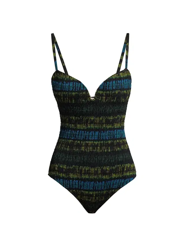 Women's Biarritz Smocked One-Piece Swimsuit - Lagoon