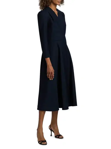Oscar de la Renta Women's Long-Sleeve Wool Day Dress | Thumbnail 4 Oscar de la Renta Women's Long-Sleeve Wool Day Dress | Thumbnail 4