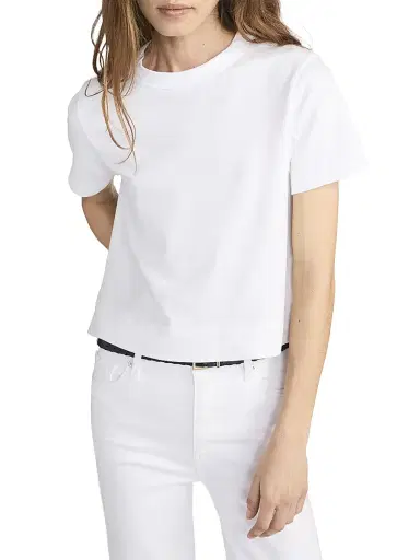 Frame Women's Crewneck Cotton Boxy T-Shirt - White - Size XL | Thumbnail 3 Frame Women's Crewneck Cotton Boxy T-Shirt - White - Size XL | Thumbnail 3