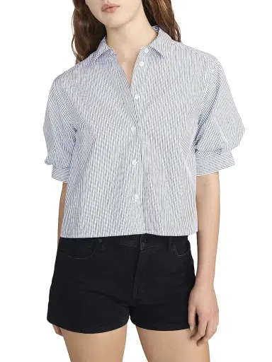 Frame Women's The Billow Striped Cotton Shirt | Thumbnail 4 Frame Women's The Billow Striped Cotton Shirt | Thumbnail 4