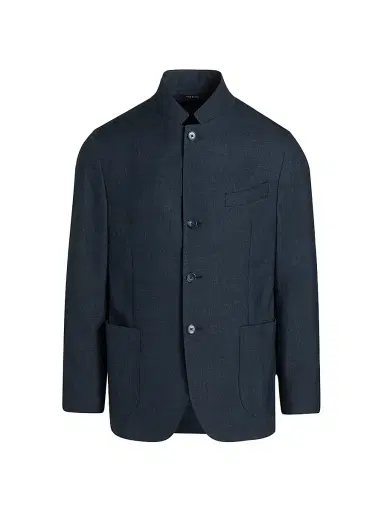 Saks Fifth Avenue Men's COLLECTION Wool-Blend Woven Sport Coat - Navy - Size 48 | Thumbnail 1