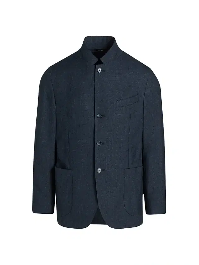 Men's COLLECTION Wool-Blend Woven Sport Coat - Navy