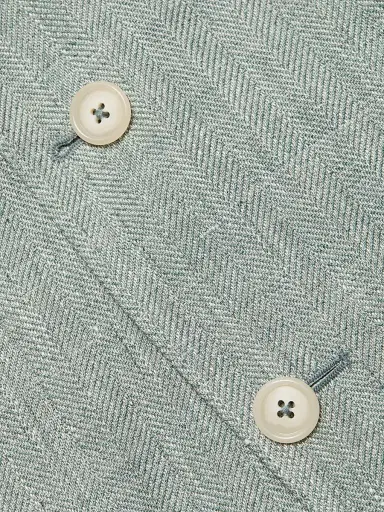 Saks Fifth Avenue Men's Chevron Linen-Wool Tailored Jacket - Green - Size 46 | Thumbnail 7