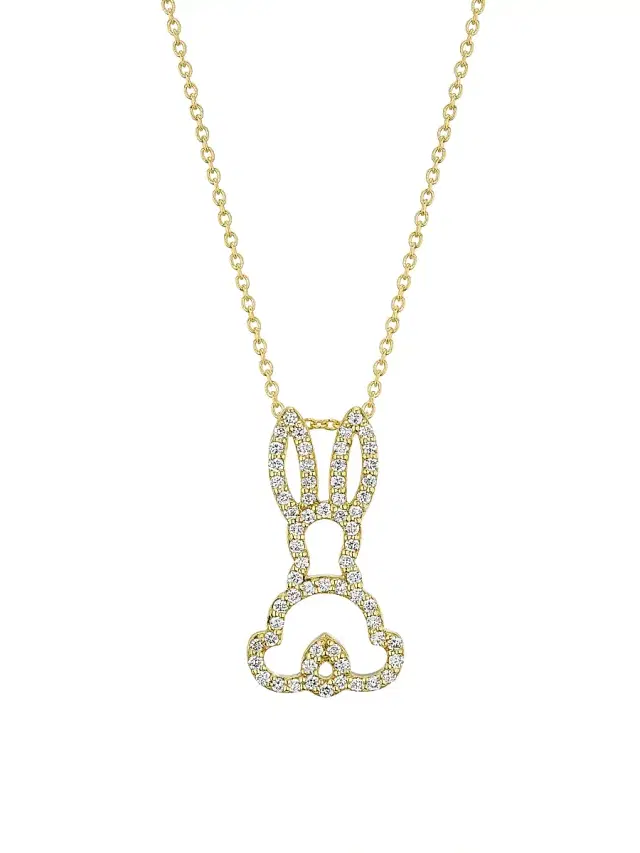 Women's Tiny Treasures 18K Yellow Gold & 0.20 TCW Diamond Bunny Pendant Necklace - Yellow Gold