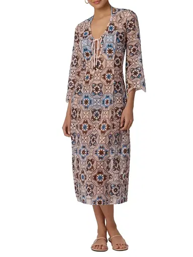 Shoshanna Women's Cannes Crochet Cover-Up Midi-Dress - Mocha Multi | Thumbnail 2 Shoshanna Women's Cannes Crochet Cover-Up Midi-Dress - Mocha Multi | Thumbnail 2