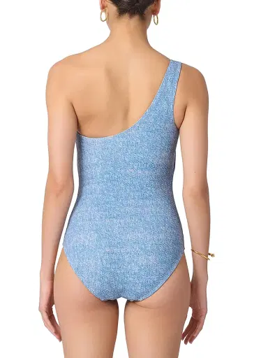 Shoshanna Women's Ring One-Shoulder One-Piece Swimsuit - Denim | Thumbnail 3 Shoshanna Women's Ring One-Shoulder One-Piece Swimsuit - Denim | Thumbnail 3