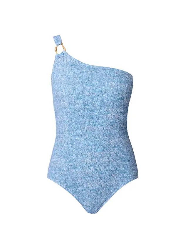 Shoshanna Women's Ring One-Shoulder One-Piece Swimsuit - Denim