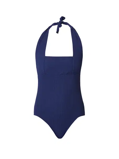 Shoshanna Women's Retro Halter One-Piece Swimsuit - Navy | Thumbnail 1 Shoshanna Women's Retro Halter One-Piece Swimsuit - Navy | Thumbnail 1