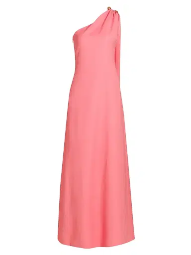 MONIQUE LHUILLIER Women's Draped Wool-Silk One-Shoulder Gown | Thumbnail 1