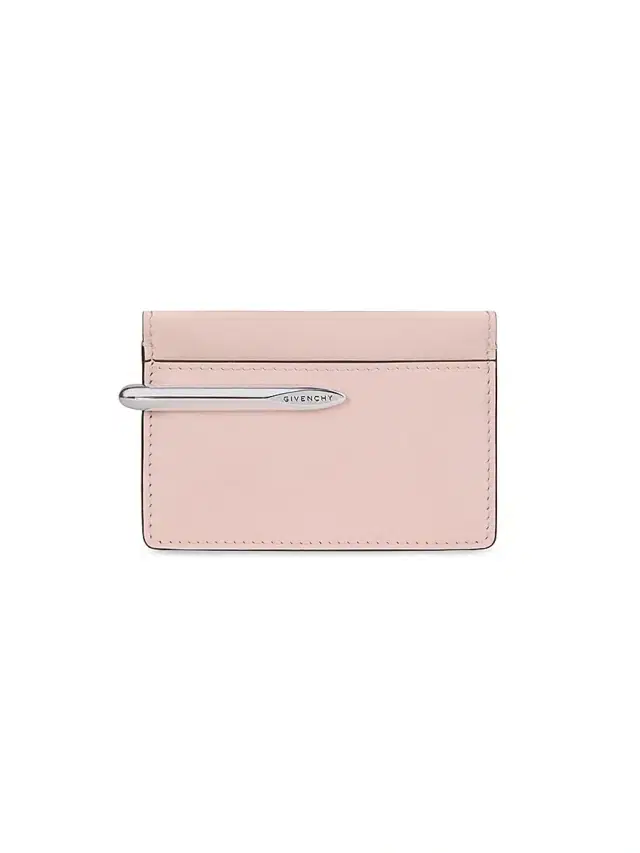 Givenchy Women's Pinch Card Holder in Leather - Baby Pink
