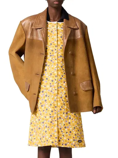 Miu Miu Women's Poplin Dress - Yellow | Thumbnail 2
