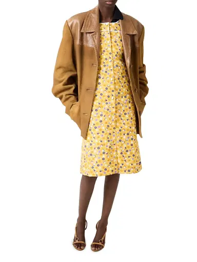 Miu Miu Women's Poplin Dress - Yellow | Thumbnail 6