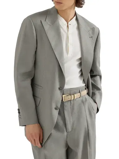 Brunello Cucinelli Men's Tailor Blazer in Linen, Virgin Wool and Mohair Gabardine | Thumbnail 5 Brunello Cucinelli Men's Tailor Blazer in Linen, Virgin Wool and Mohair Gabardine | Thumbnail 5