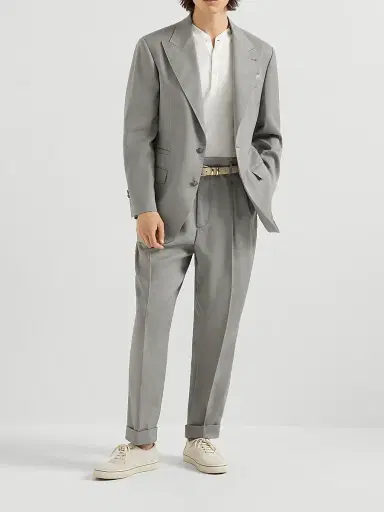 Brunello Cucinelli Men's Tailor Blazer in Linen, Virgin Wool and Mohair Gabardine | Thumbnail 6 Brunello Cucinelli Men's Tailor Blazer in Linen, Virgin Wool and Mohair Gabardine | Thumbnail 6