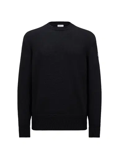 Moncler Men's Crewneck Sweater in Cotton - Navy Blue - Size XL | Thumbnail 1