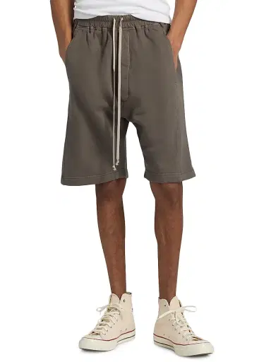 DRKSHDW by Rick Owens Men's Wide Pushed Buttoned-Side Drawstring Shorts | Thumbnail 3 DRKSHDW by Rick Owens Men's Wide Pushed Buttoned-Side Drawstring Shorts | Thumbnail 3