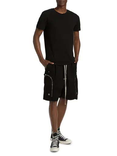 DRKSHDW by Rick Owens Men's Bauhaus Pods Drawstring Denim Shorts - Black | Thumbnail 2