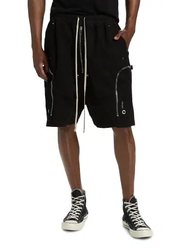 DRKSHDW by Rick Owens Men's Bauhaus Pods Drawstring Denim Shorts - Black | Thumbnail 3