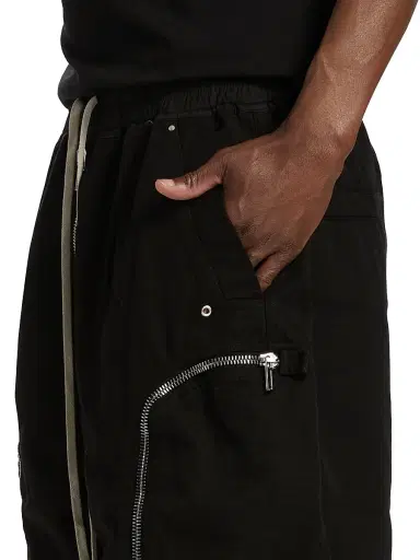 DRKSHDW by Rick Owens Men's Bauhaus Pods Drawstring Denim Shorts - Black | Thumbnail 6