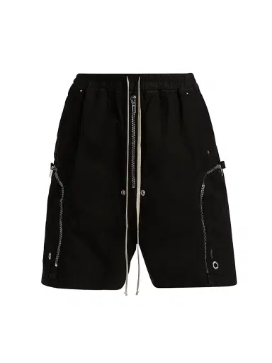 DRKSHDW by Rick Owens Men's Bauhaus Pods Drawstring Denim Shorts - Black | Thumbnail 1