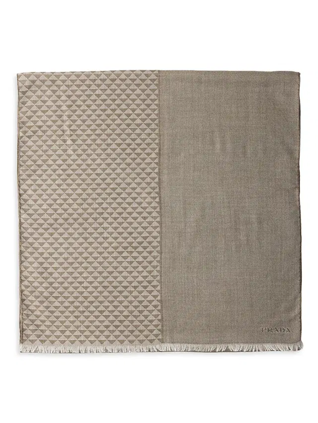 Prada Men's Cashmere, Wool and Silk Scarf - Green