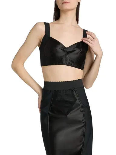 Dolce & Gabbana Women's Satin Bra Top - Nero - Size 8 | Thumbnail 3