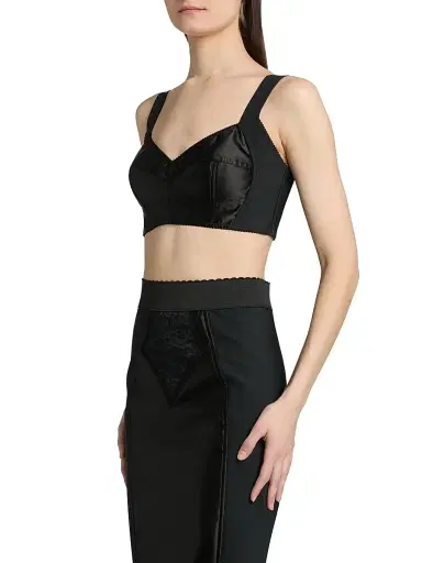 Dolce & Gabbana Women's Satin Bra Top - Nero - Size 8 | Thumbnail 4