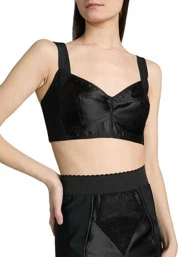 Dolce & Gabbana Women's Satin Bra Top - Nero - Size 8 | Thumbnail 6