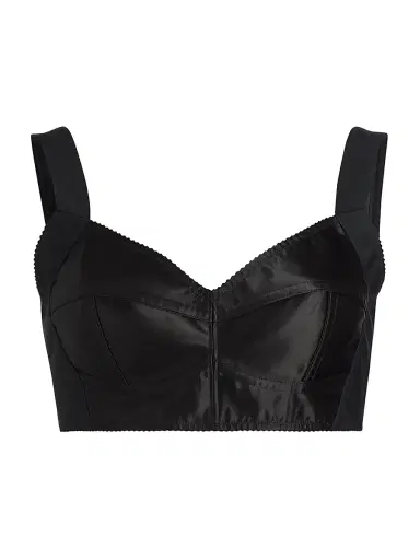 Dolce & Gabbana Women's Satin Bra Top - Nero - Size 8 | Thumbnail 1