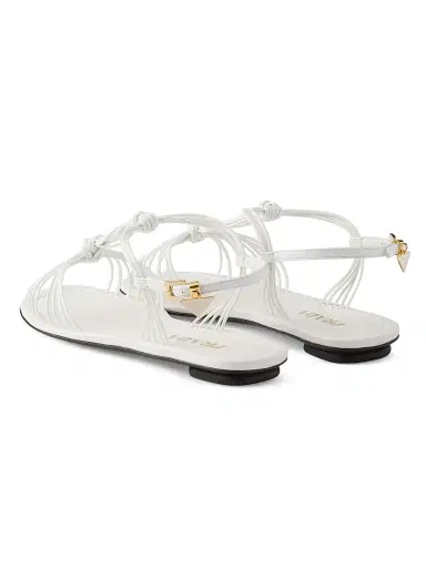 Prada Women's Patent Leather Sandals - White | Thumbnail 3 Prada Women's Patent Leather Sandals - White | Thumbnail 3