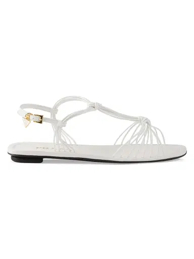 Prada Women's Patent Leather Sandals - White | Thumbnail 1 Prada Women's Patent Leather Sandals - White | Thumbnail 1