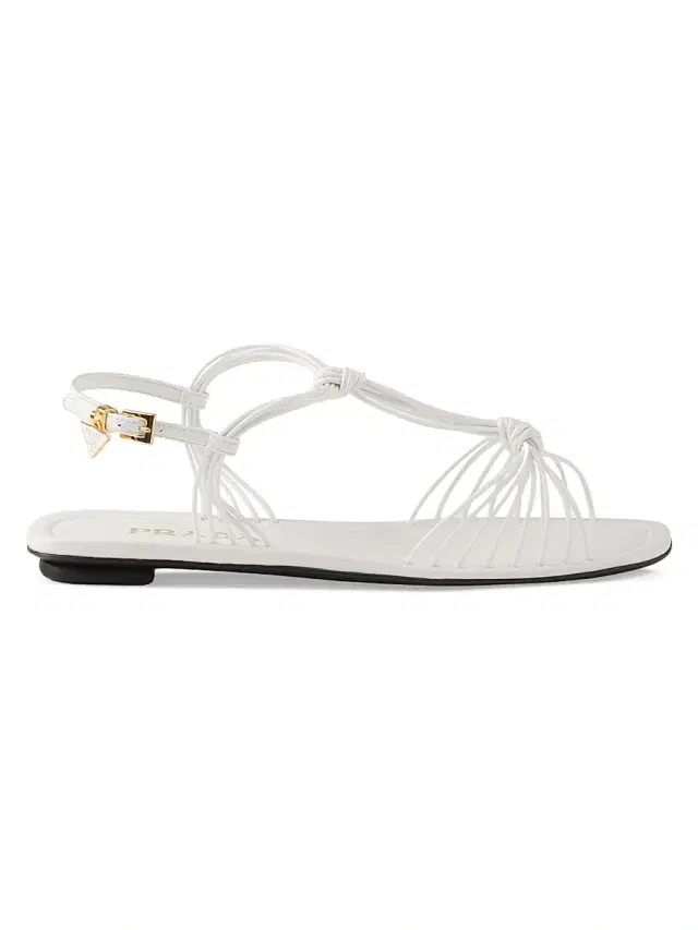 Women's Patent Leather Sandals - White