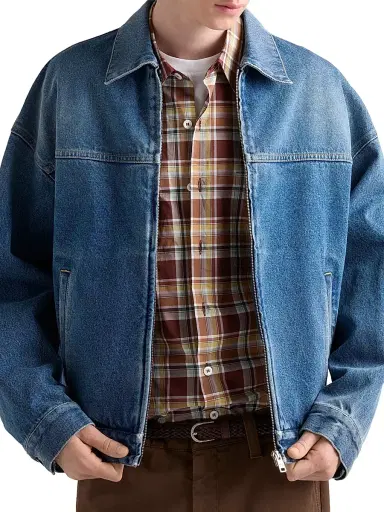 Prada Men's Denim Blouson Jacket - Blue | Thumbnail 4 Prada Men's Denim Blouson Jacket - Blue | Thumbnail 4